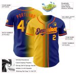 Custom Name and Number Personalized Yellow-Orange Gradient Baseball Jersey - Authentic Team Apparel Personalized Royal Yellow-Orange