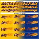 Custom Name and Number Unisex Fashion Softball Jersey - Personalized Royal Yellow-Orange Gradient, Two-Button Design Personalized