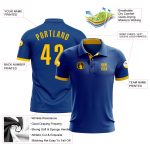 Custom Team Name and Number Personalized Royal Yellow Golf Polo Shirt - Performance Apparel Personalized Royal Yellow Performance