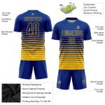Custom Name and Number Soccer Jersey - Personalized Royal Yellow Pinstripe Fade Fashion Sublimation Uniform Personalized