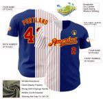 Custom Name Number Personalized Yellow-Red Pinstripe Baseball Jersey - Authentic Split Fashion Team Jersey Personalized Royal