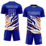 Custom Name and Number Soccer Uniform Jersey - Personalized Royal Yellow-Red Sublimation Team Gear Personalized Royal Yellow-Red