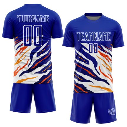 Custom Name and Number Soccer Uniform Jersey - Personalized Royal Yellow-Red Sublimation Team Gear Personalized Royal Yellow-Red