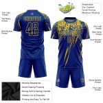Custom Team Soccer Jersey - Personalized Royal Yellow Sublimation Uniform with Name and Number Personalized Royal Yellow
