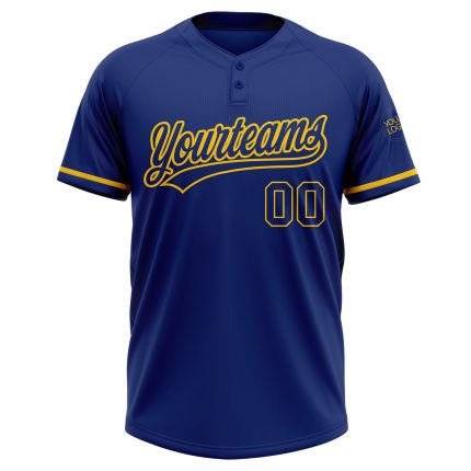 Custom Name and Number Yellow Softball Jersey for Teams - Unisex Two-Button Design, Personalized Sportswear Personalized