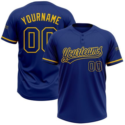 Custom Name and Number Yellow Softball Jersey for Teams - Unisex Two-Button Design, Personalized Sportswear Personalized