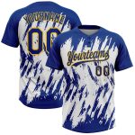 Custom Name and Number Unisex Softball Jersey - 3D Yellow White Abstract Design, Two-Button, Soft Fabric, Personalized Team Apparel