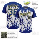 Custom Name and Number Unisex Softball Jersey - 3D Yellow White Abstract Design, Two-Button, Soft Fabric, Personalized Team Apparel