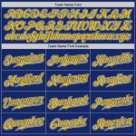 Custom Name Number Baseball Jersey - Personalized Royal Yellow-White Authentic Gradient Fashion Design Personalized Royal