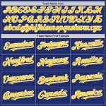Custom Name and Number Baseball Jersey - Personalized Authentic Yellow-White Line Team Jersey Personalized Royal Yellow-White