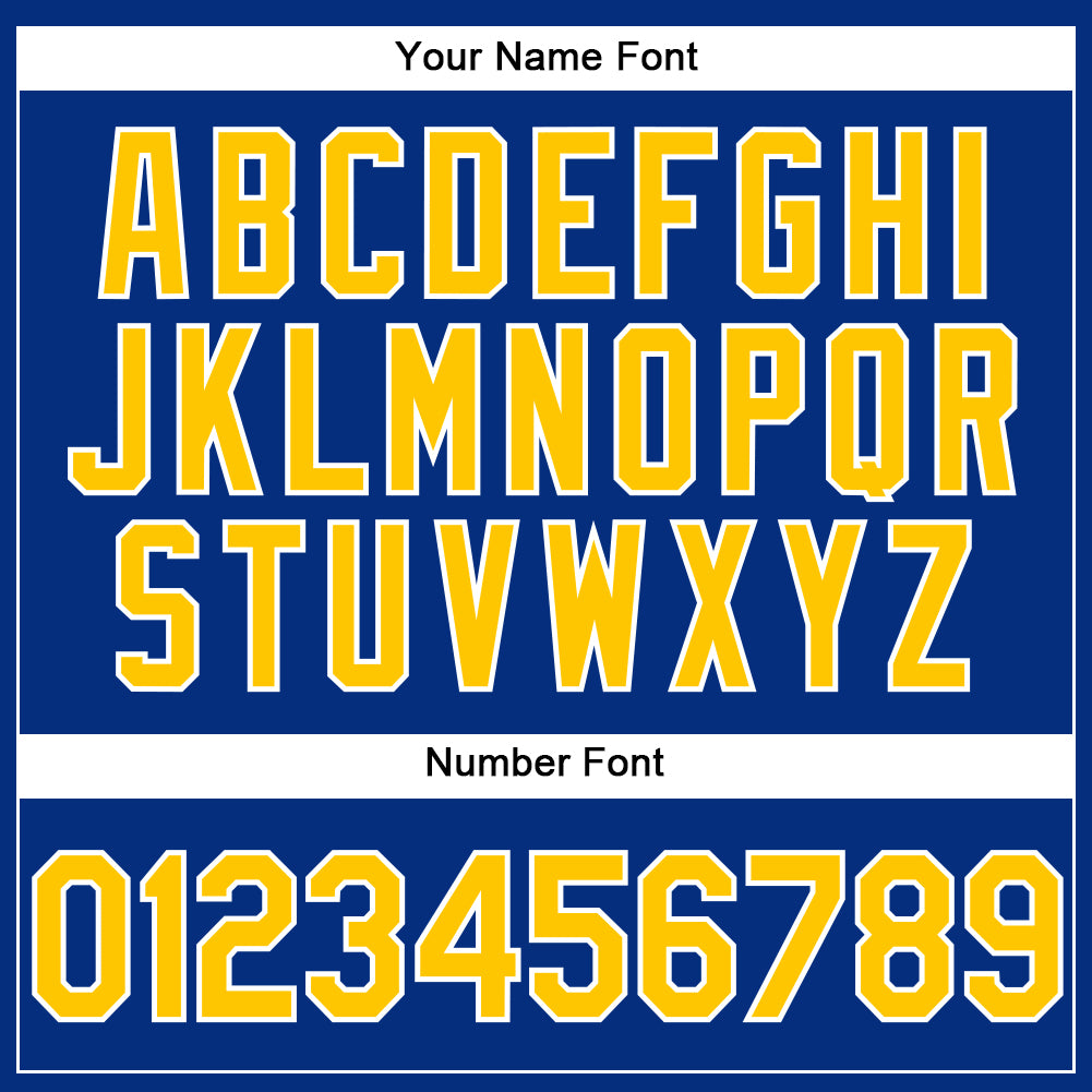 Personalized Royal Yellow-White Performance Vapor Golf Polo Shirt Team Custom Name and Number Custom Name and Number Performance Golf Polo Shirt - Yellow-White Royal Style Personalized Royal Yellow-White Performance - Image 5