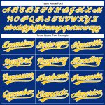 Custom Name and Number Performance Golf Polo Shirt - Yellow-White Royal Style Personalized Royal Yellow-White Performance