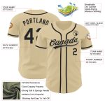 Custom Name and Number Personalized Sand Black Baseball Jersey - Authentic Team Apparel Personalized Sand Black Authentic