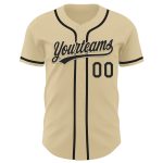 Custom Name and Number Personalized Sand Black Baseball Jersey - Authentic Team Apparel Personalized Sand Black Authentic