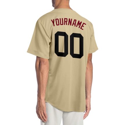 Black and Crimson Personalized Authentic Baseball Jersey - Custom Team Spirit Wear Personalized Sand Black-Crimson Authentic