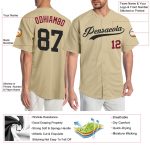 Black and Crimson Personalized Authentic Baseball Jersey - Custom Team Spirit Wear Personalized Sand Black-Crimson Authentic