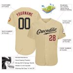 Custom Name Number Black Crimson Personalized Baseball Jersey Authentic Team Personalized Sand Black-Crimson Authentic Baseball