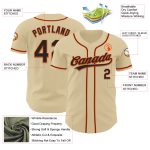 Personalized Black-Orange Baseball Jersey | Authentic Sand Design Personalized Sand Black-Orange Authentic Baseball Jersey