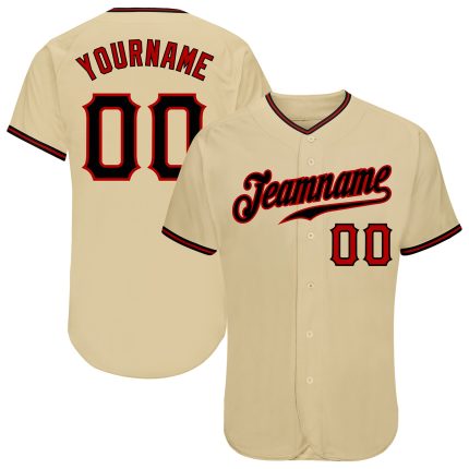 Custom Black-Red Sand Authentic Baseball Jersey with Personalized Name and Number Personalized Sand Black-Red Authentic Baseball