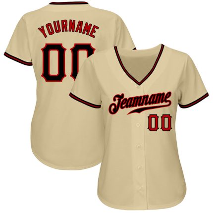 Custom Black-Red Sand Authentic Baseball Jersey with Personalized Name and Number Personalized Sand Black-Red Authentic Baseball