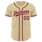 Custom Name and Number Personalized Sand Crimson Baseball Jersey Authentic Team Gear Personalized Sand Crimson Authentic