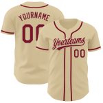 Custom Name and Number Personalized Sand Crimson Baseball Jersey Authentic Team Gear Personalized Sand Crimson Authentic