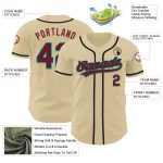 Custom Name and Number Baseball Jersey - Personalized Crimson Black-Aqua Authentic Team Gear Personalized Sand Crimson Black-Aqua