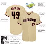 Custom Personalized Baseball Jersey with Team Name and Number - Sand Crimson-Black Authentic Design Personalized Sand Crimson-Black