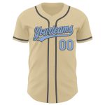 Custom Name and Number Baseball Jersey Authentic Light Blue-Steel Gray Personalized Team Apparel Personalized Sand Light