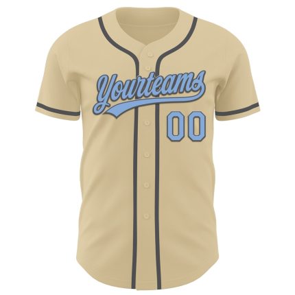 Custom Name and Number Baseball Jersey Authentic Light Blue-Steel Gray Personalized Team Apparel Personalized Sand Light
