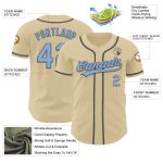 Custom Name and Number Baseball Jersey Authentic Light Blue-Steel Gray Personalized Team Apparel Personalized Sand Light