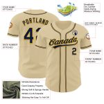 Custom Name and Number Personalized Navy-Gold Baseball Jersey - Authentic Team Gear Personalized Sand Navy-Gold Authentic