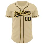Custom Name and Number Personalized Navy-Gold Baseball Jersey - Authentic Team Gear Personalized Sand Navy-Gold Authentic
