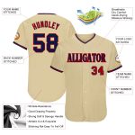 Custom Name and Number Authentic Baseball Jersey - Personalized Navy-Red Team Gear Personalized Sand Navy-Red Authentic Baseball