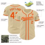 Personalized Sand Orange Baseball Jersey Custom Name Number - Authentic Team Wear Personalized Sand Orange Authentic Baseball