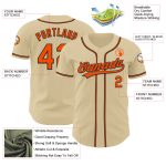 Custom Name and Number Personalized Sand Orange-Black Baseball Jersey - Authentic Team Apparel Personalized Sand Orange-Black