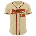 Custom Name and Number Personalized Sand Orange-Black Baseball Jersey - Authentic Team Apparel Personalized Sand Orange-Black