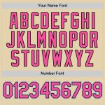 Custom Name and Number Baseball Jersey - Sand Pink, Black, Light Blue Authentic Design Personalized Sand Pink Black-Light