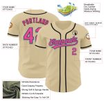 Custom Name and Number Baseball Jersey - Sand Pink, Black, Light Blue Authentic Design Personalized Sand Pink Black-Light
