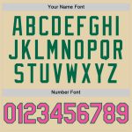 Custom Name and Number Authentic Baseball Jersey in Sand Pink and Kelly Green - Personalized Team Jersey Personalized Sand
