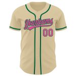 Custom Name and Number Authentic Baseball Jersey in Sand Pink and Kelly Green - Personalized Team Jersey Personalized Sand