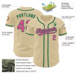 Custom Name and Number Authentic Baseball Jersey in Sand Pink and Kelly Green - Personalized Team Jersey Personalized Sand