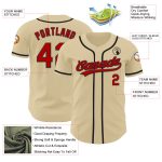 Custom Name & Number Authentic Red-Black Baseball Jersey - Personalized Team Apparel Personalized Sand Red-Black Authentic