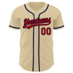 Custom Red and Navy Baseball Jersey - Personalized Authentic Team Apparel Personalized Sand Red-Navy Authentic Baseball Jersey