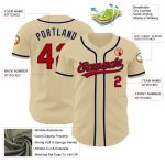 Custom Red and Navy Baseball Jersey - Personalized Authentic Team Apparel Personalized Sand Red-Navy Authentic Baseball Jersey