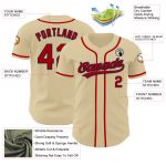 Custom Name and Number Baseball Jersey - Personalized Red-Navy Authentic Team Jersey Personalized Sand Red-Navy Authentic