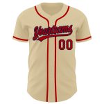Custom Name and Number Baseball Jersey - Personalized Red-Navy Authentic Team Jersey Personalized Sand Red-Navy Authentic