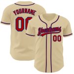 Custom Name and Number Red-Royal Baseball Jersey for Team - Personalized Authentic Jersey Personalized Sand Red-Royal Authentic