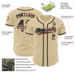 Custom Name and Number Vintage USA Flag Baseball Jersey - Personalized Black Authentic Team Jersey Personalized Sand Vintage