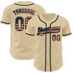 Custom Name and Number Vintage USA Flag Baseball Jersey - Personalized Black Authentic Team Jersey Personalized Sand Vintage